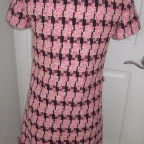 Moschino HOUNDTOOTH TWEED Jacket + Dress PINK 4 Dynasty Fallon Carrington 2 Piec - Picture 11 of 14